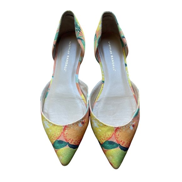 Loeffler Randall Shoes - Loeffler Randall Citrus Yellow Orange Pointed Toe D'Orsay Slip On Flats Shoes 8
